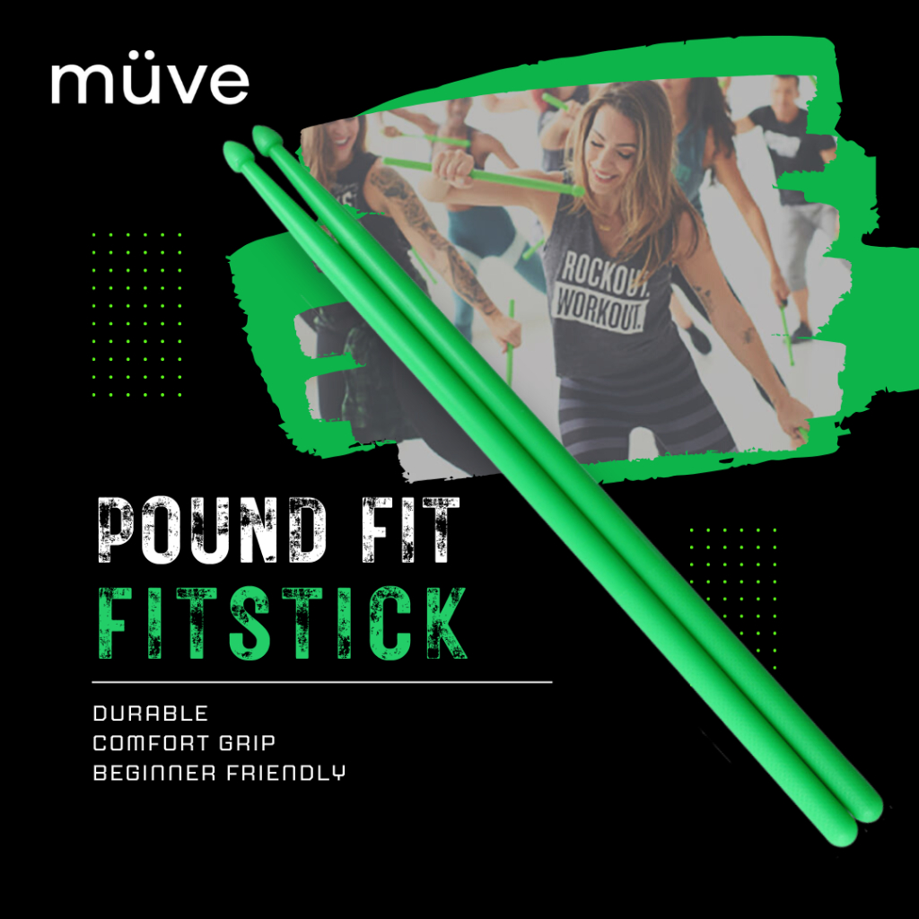 Muve Fit Stick Poundfit Cardio Drumming Ripstix Nylon Workout Pound