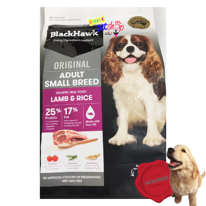 Blackhawk Orginal Adult Small Breed Lamb & Rice 3kg Made With Emu Oil