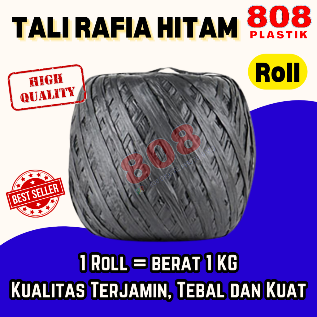 Black Raffia Rope, Strong, Thick, Premium Rapia Plastic Rope, 1 Kg Full ...