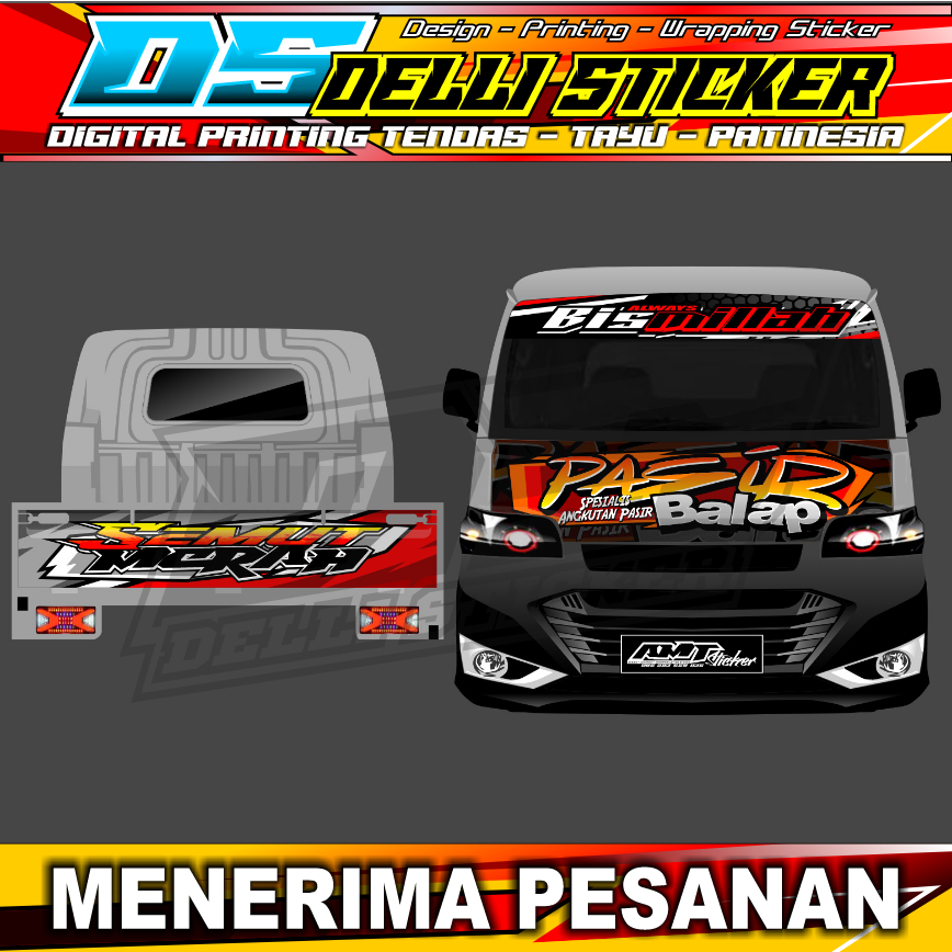 Pick Up Gran Max Front Cabin Decal Sticker Bismillah Windshield Print