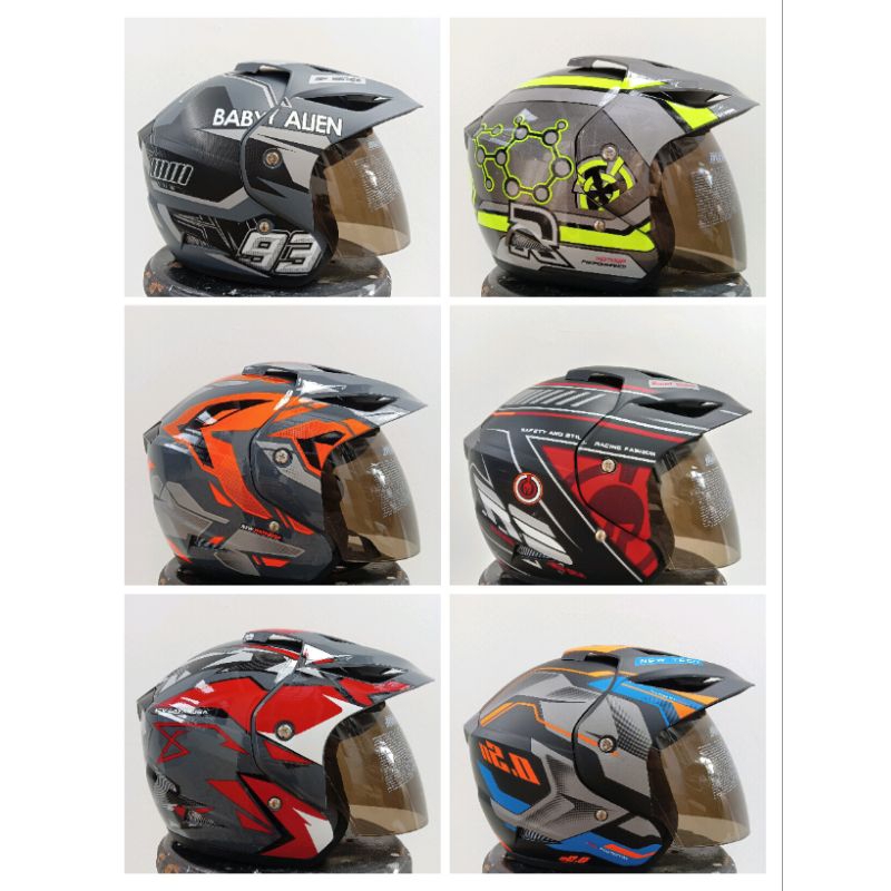 Takira MAKACI HALF FACE Helmet ORIGINAL SNI ALL COULOR | Shopee Malaysia