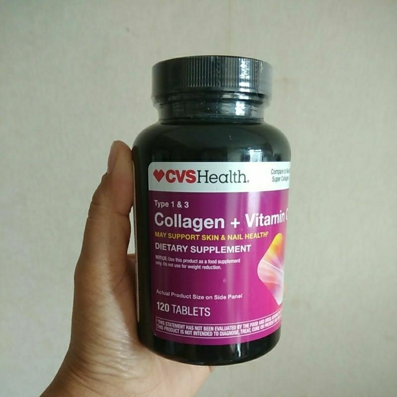 Cvs Health Collagen+Vitamin C Dietary Supplement 120 Tablets Shopee
