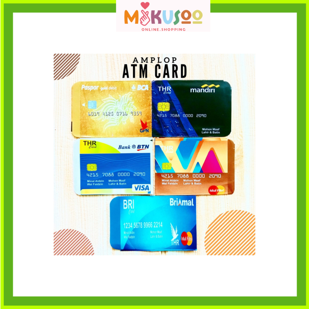 Mikusoo Money Envelope Angpau Eid Hari Raya ATM Motif 1 Set Contains 10 ...