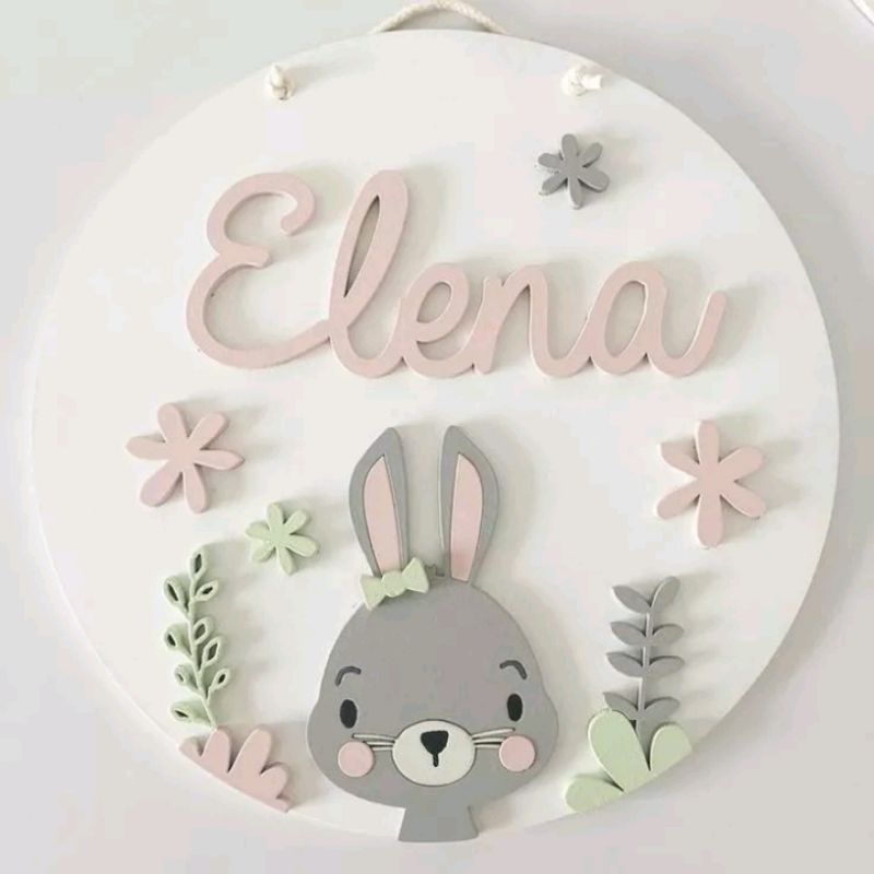 Custom rabbit Nameplate, rabbit Nameplate, rabbit Hanging Nameplate ...