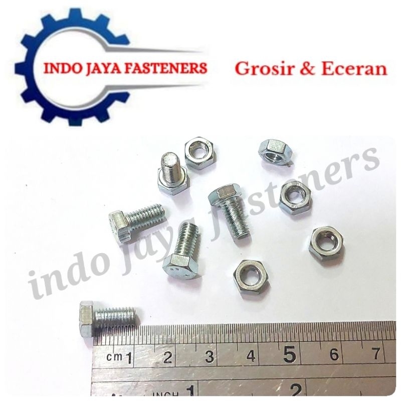 M5 x10 Nut Bolt Key 8 White General HEX Bolt Set with Hexagonal Bolt ...