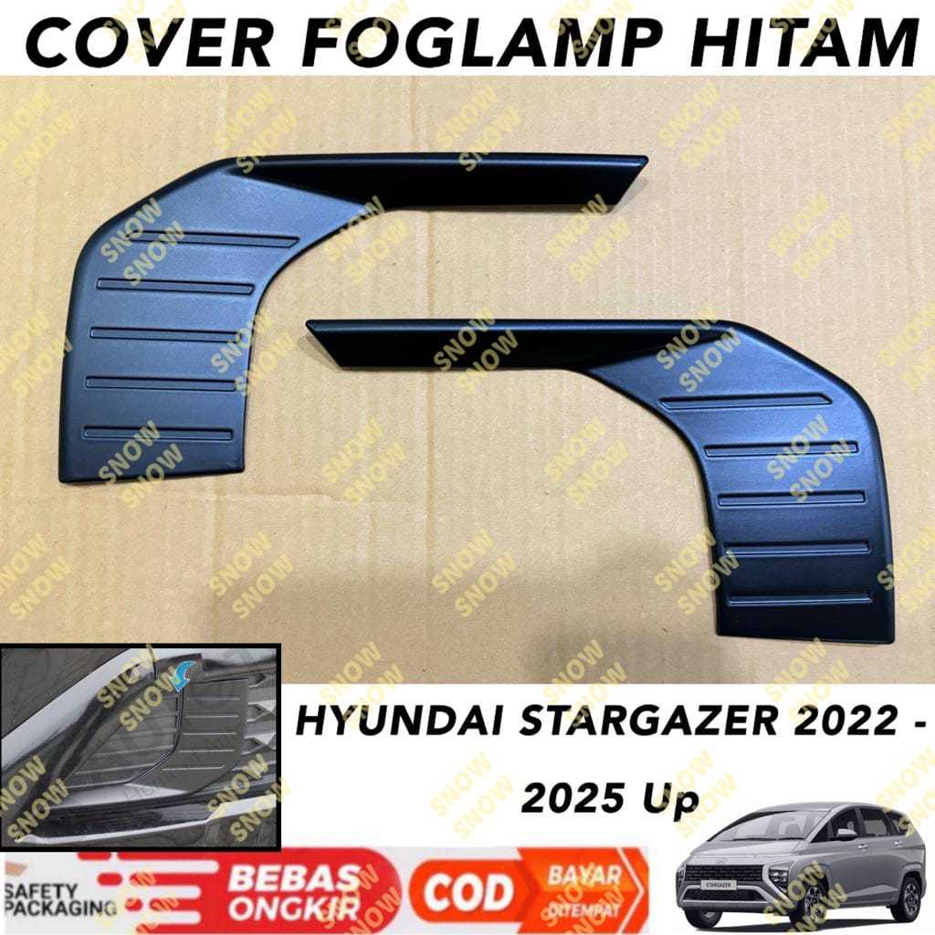 HITAM Hyundai Stargazer Foglamp Cover 2022 2023 2024 2025 up Black Doff