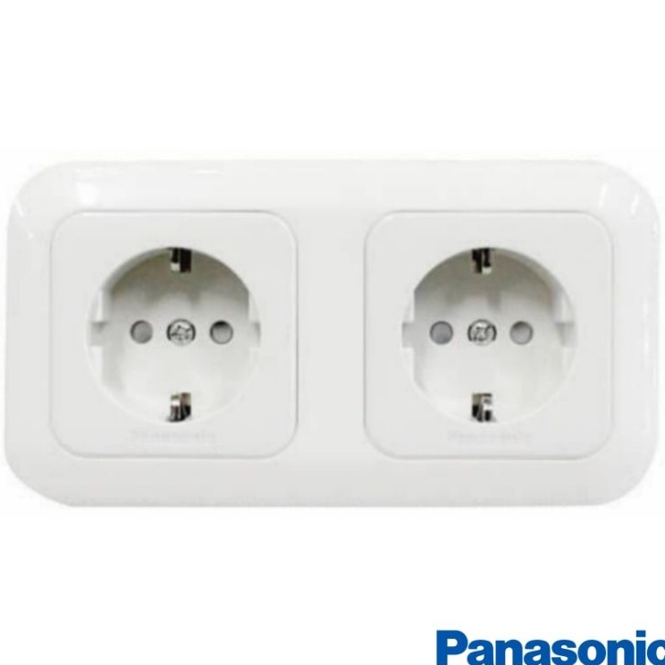 PUTIH Aim Panasonic Double Socket NON CP Full Tag 113227 Wide Series ...