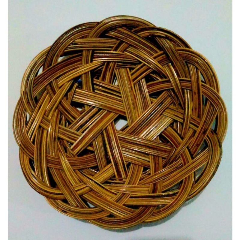 Woven Rattan Plates Genuine Bamboo Stick Plates Round Dinnerware Bowls ...