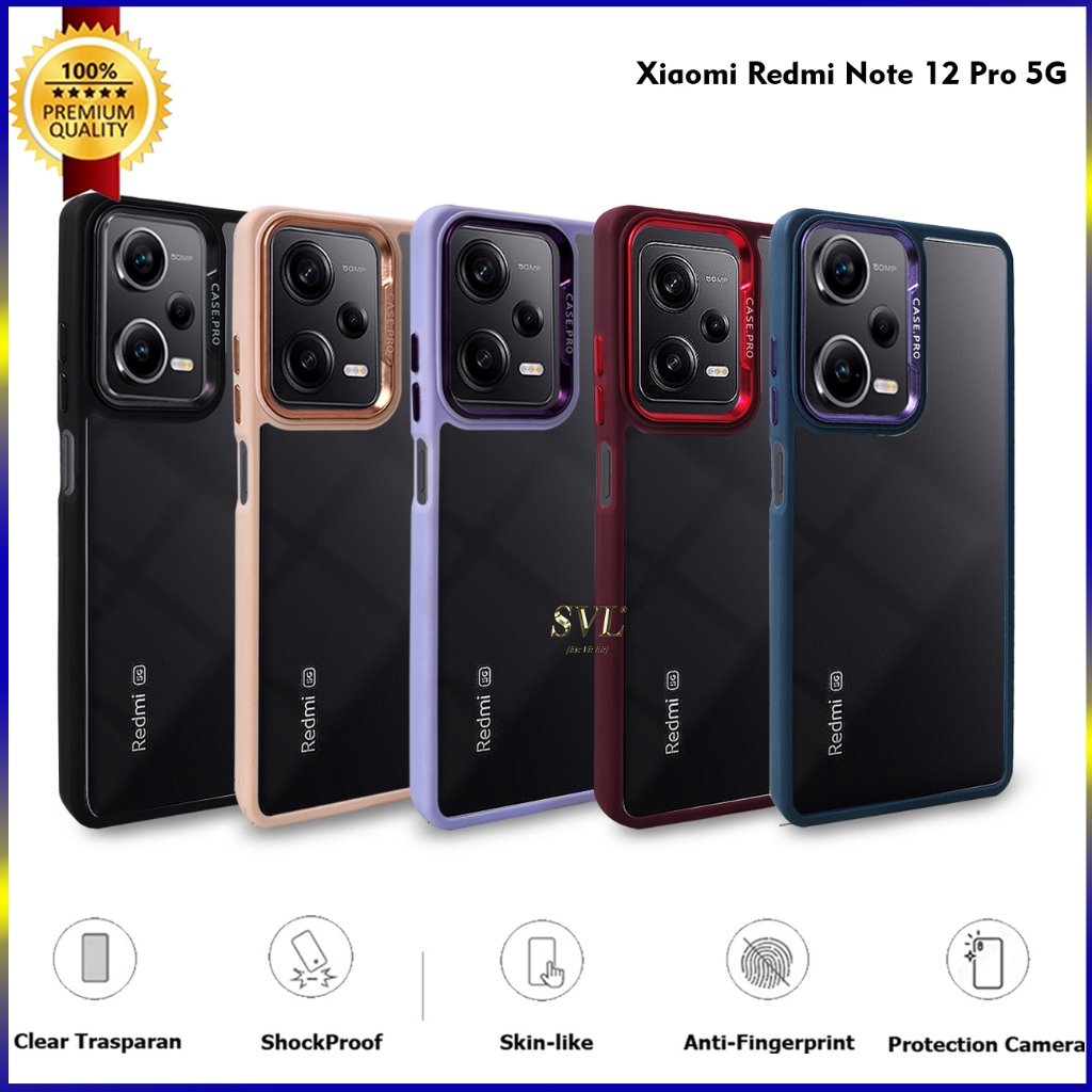 Xiaomi Redmi Note 12 Pro 5G Case Hybrid Chrome shell Transparent Clear ...