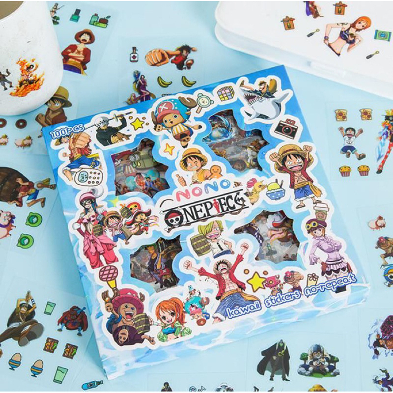 One PIECE Sticker Big Box Contains 100 Sheets Aesthetic Waterproof ...
