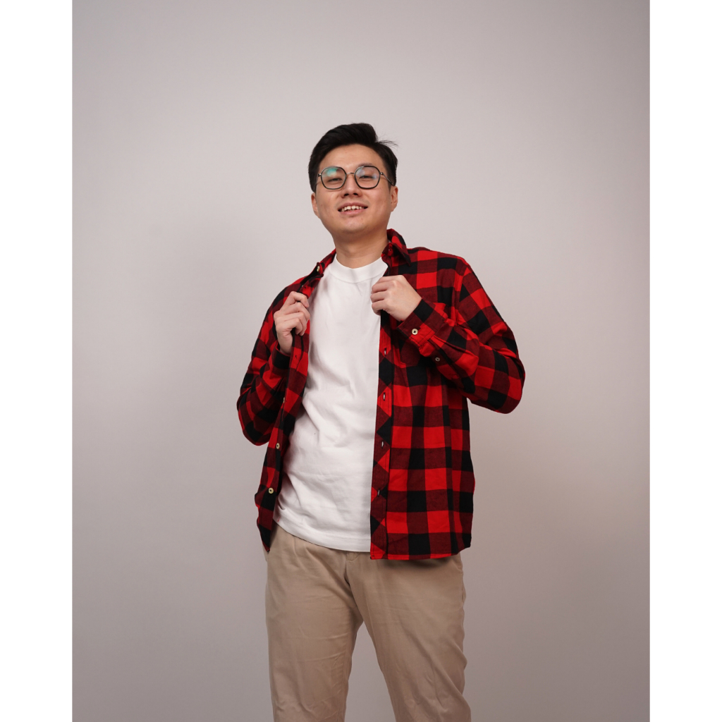 MERAH KEMEJA Flannel Shirts | Red Chinese New Year Branded Flannel ...