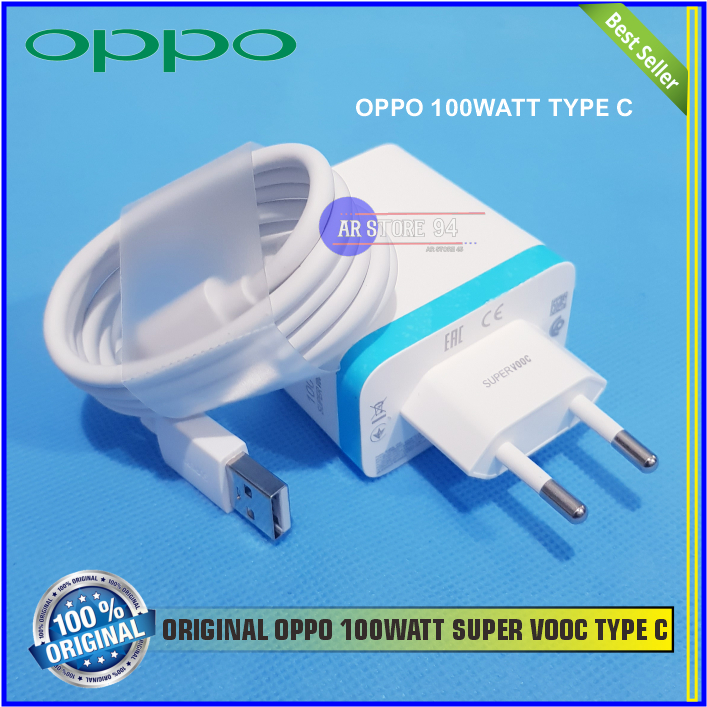 Charger Casan OPPO Original 100Watt Super Vooc USB Type C AR | Shopee ...