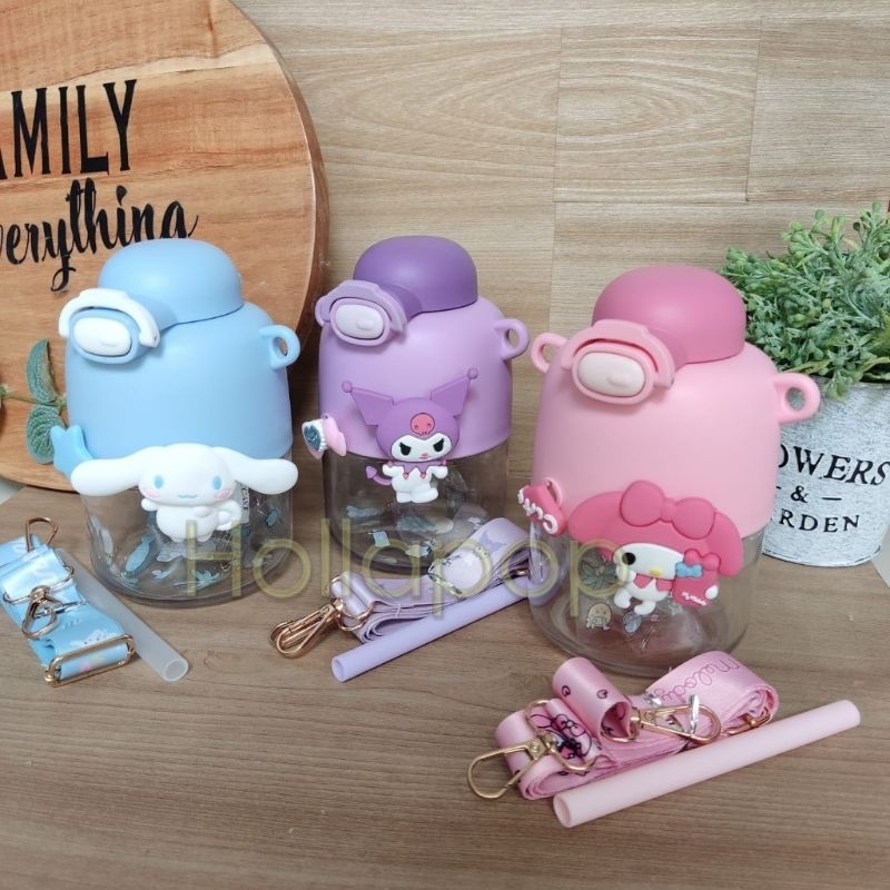 Hop Drink Bottle Suction Fat Strap Cinnamoroll Kuromi My Melody 550ml ...