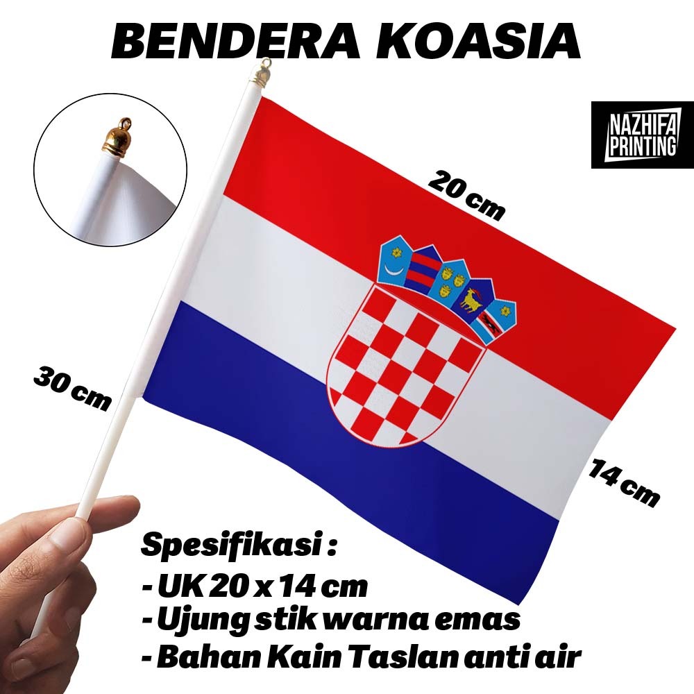 Croatia Croatia Croatia Country Hand Stick Flag (Includes Stick