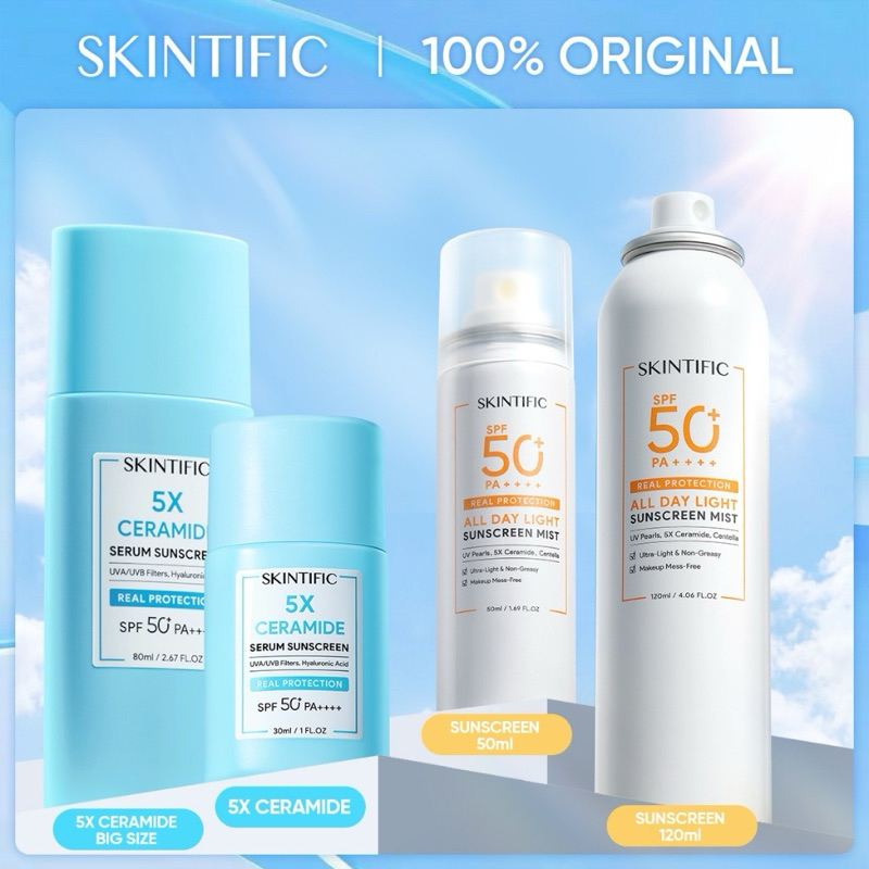 Skintific 5X Ceramide Serum Sunscreen Ultra Light Serum SPF50 PA ...