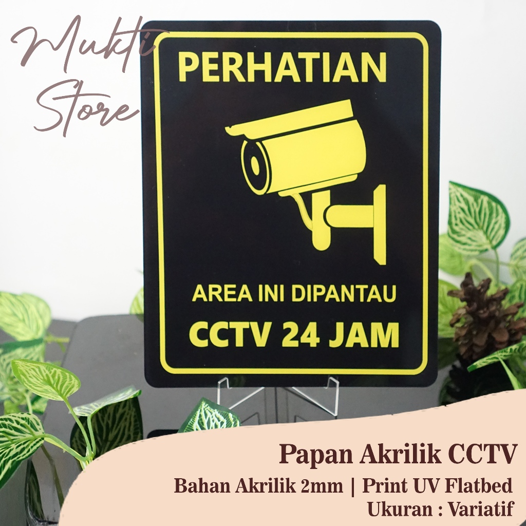 24-hour CCTV Supervision Acrylic Sign Board | Cctv Acrylic Board With ...