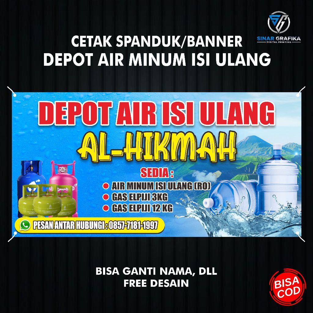 Print Refill Water DEPOT Banner Refill Drinking Water DEPOT BANNER