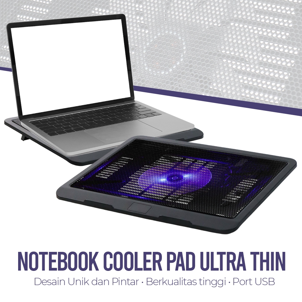 Cooling Pad Notebook Cooler V-19 Light iron material Large Fan | Shopee ...