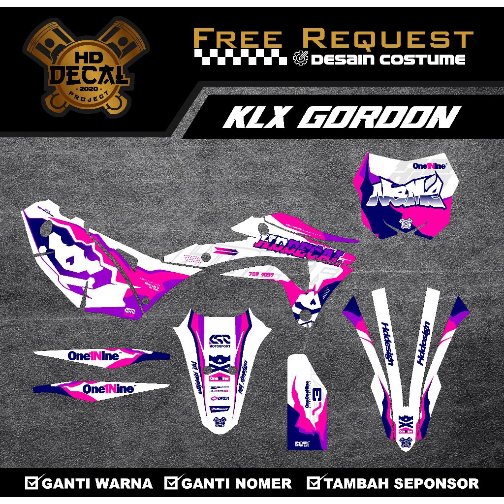 Decal Sticker Klx Gordon Full Body Dablin Series Costume Design Premium