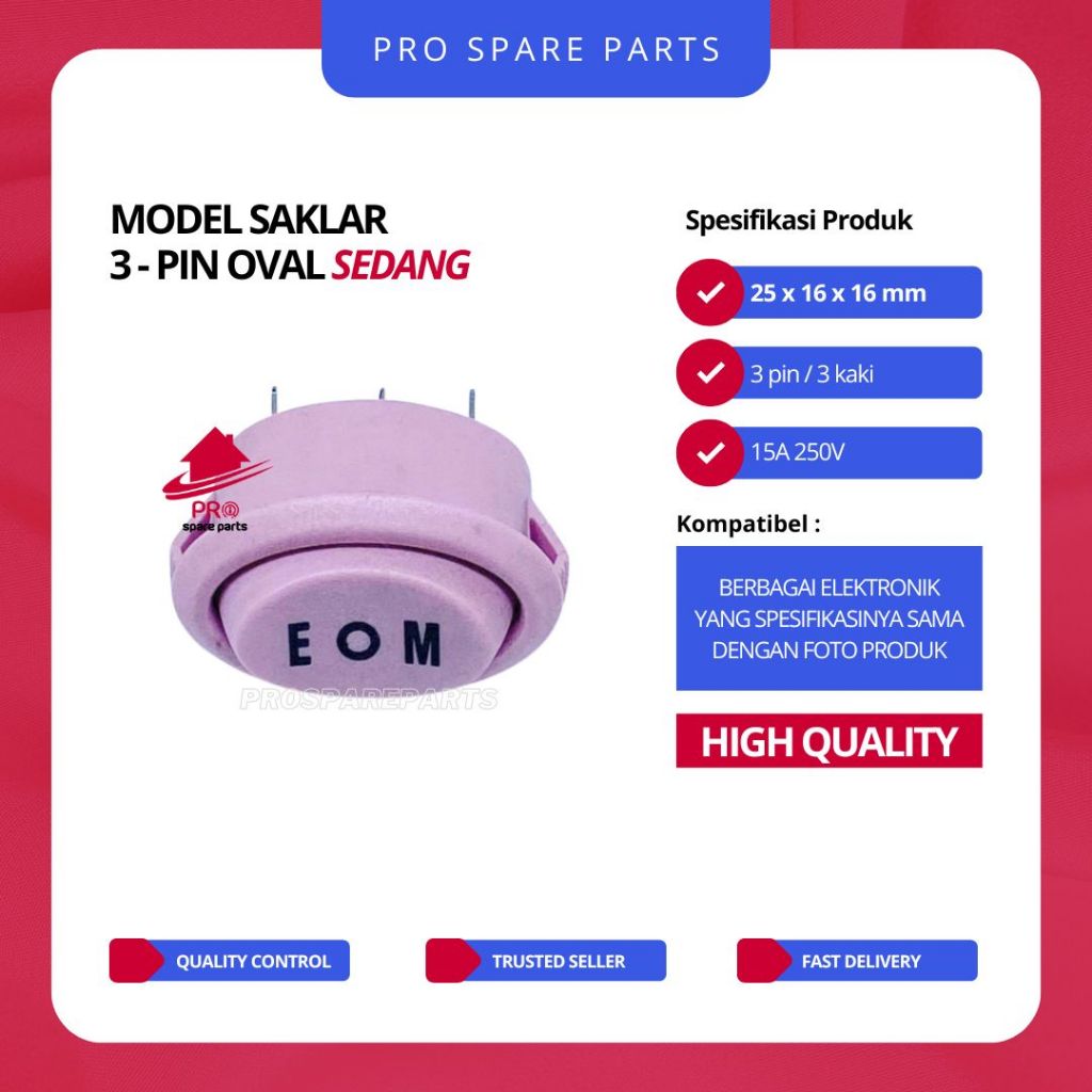 TOMBOL Medium 3-Pin Oval Blender Switch - 3-foot Blender On Off Button ...