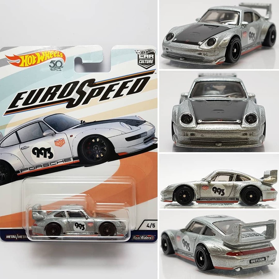 Hot Wheels Real Rider Premium Euro Speed Porsche 993 GT2 Silver BMW M1