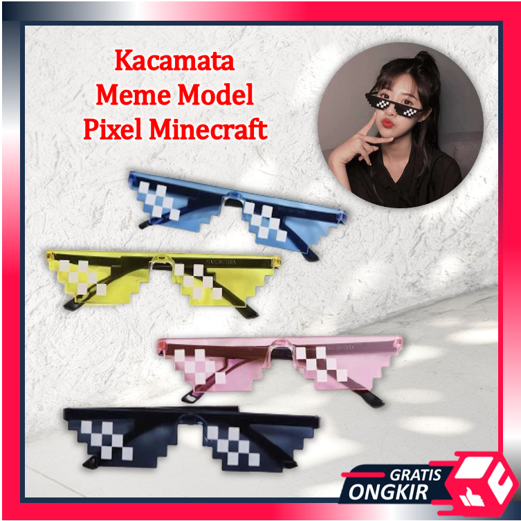 Free Shipping - F5348 Meme Glasses Pixel Minecraft Mosaics Thug Life ...