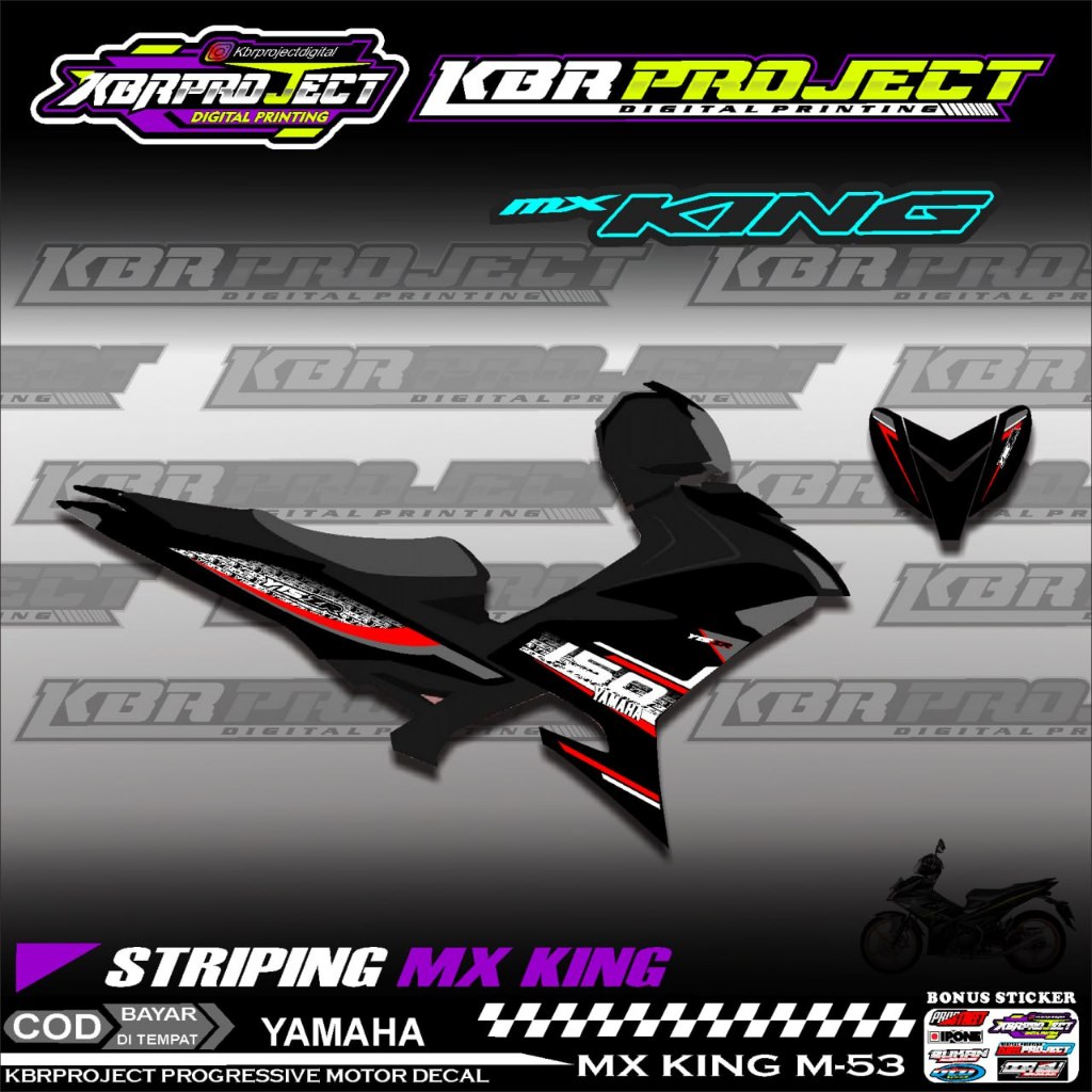 Mx KING Sticker STRIPING PREMIUM Motorcycle Cool LIS Variation MX KING ...