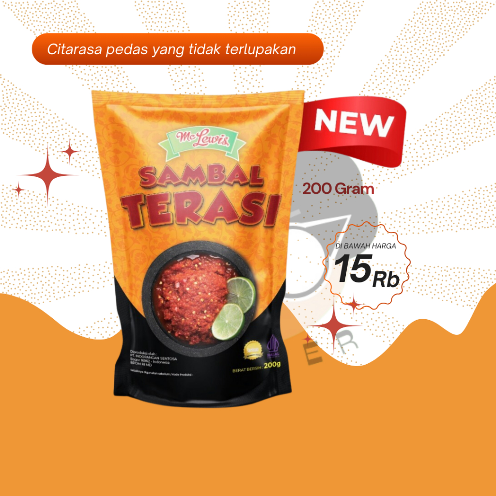 Sambal Terasi 200gram/packaging Pouch Anti-Spill/Sambal Terasi