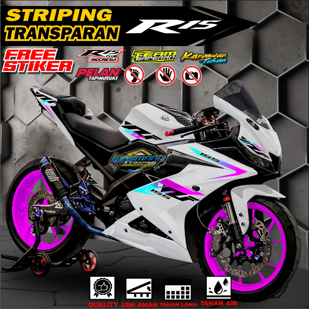 STRIPING R15 V3 TRANSPARENT STICKERS R15 COLOR VARIANTS | Shopee Malaysia