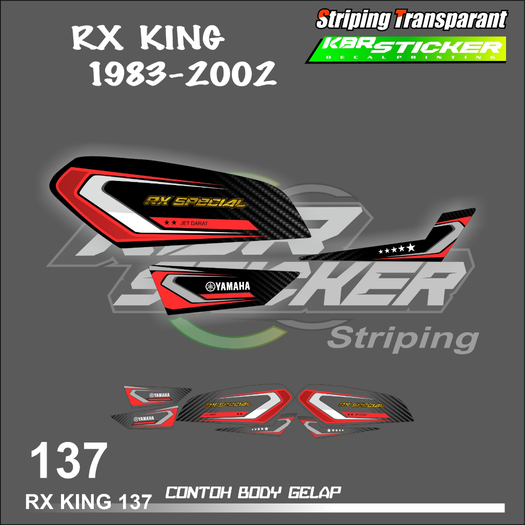 Rx KING 1983-2002 YAMAHA RX KING Motorcycle STRIPING Sticker - SIMPLE ...