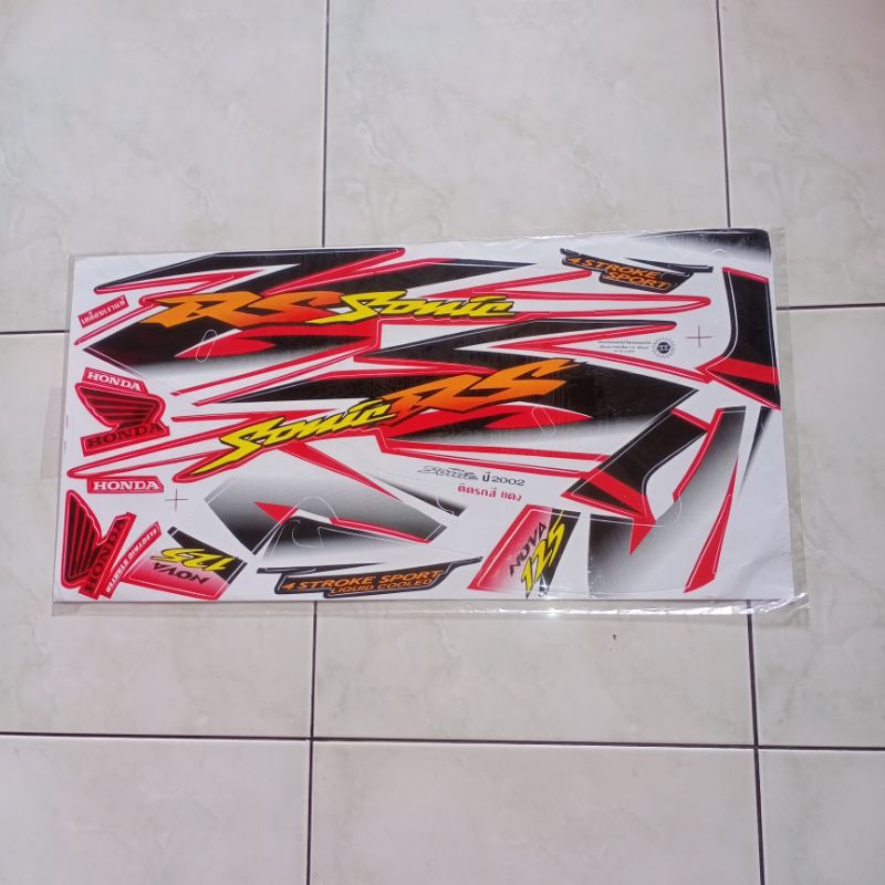 MERAH Trim body Sticker striping Honda Nova sonic 125 old rs super Red