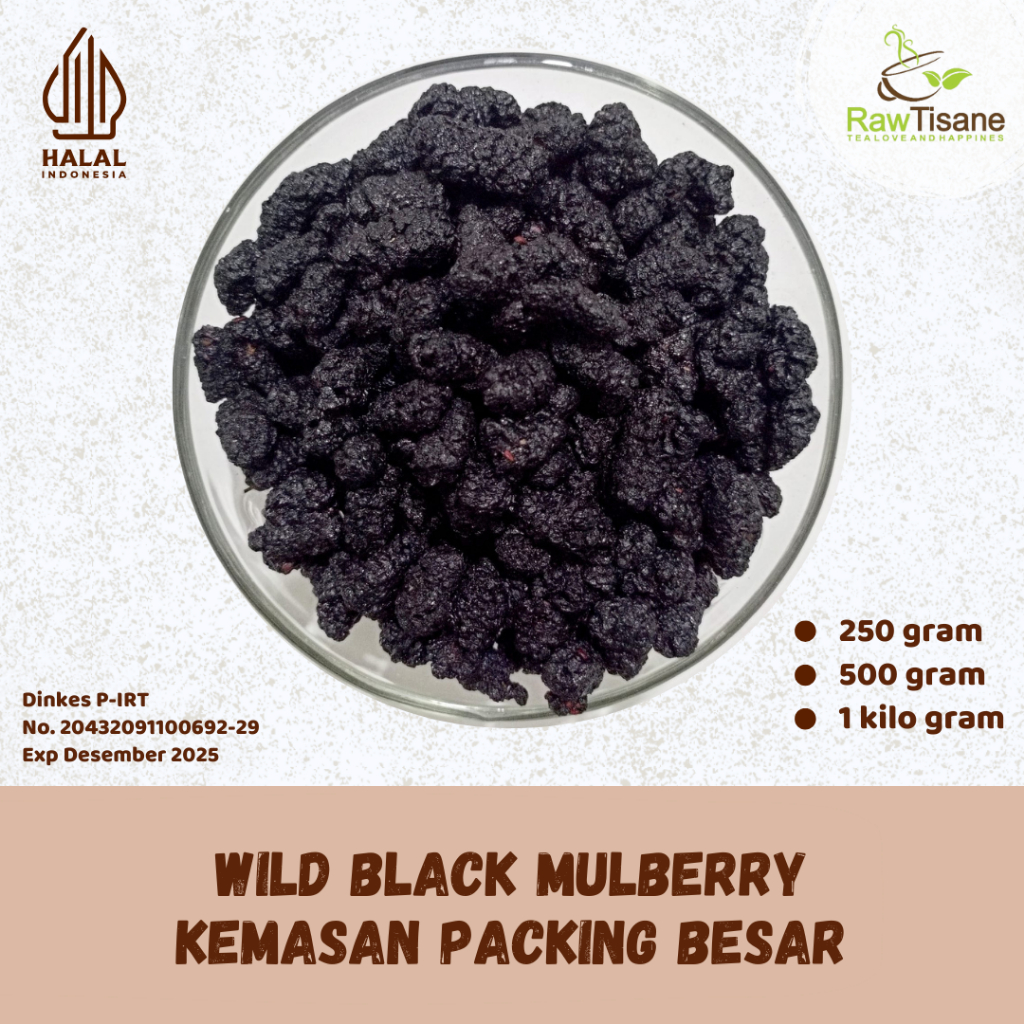 HITAM Raw TISANE Dried Wild Black Mulberry Fruit Tea/Dried Black ...