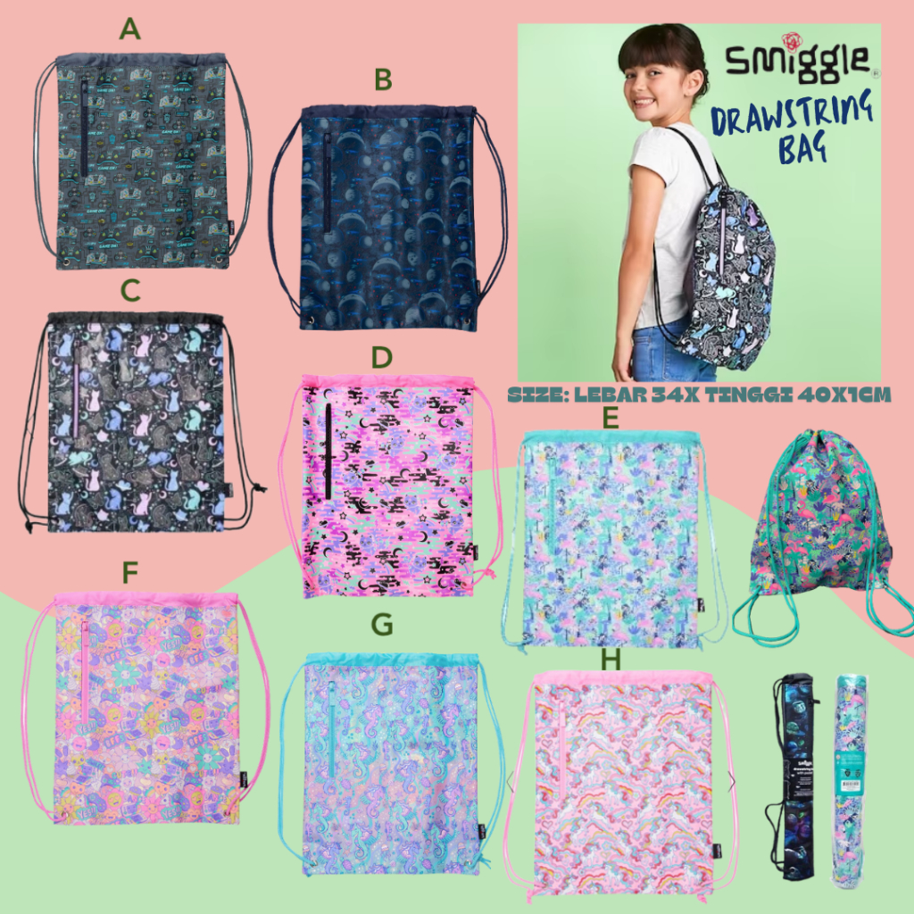 Smiggle DRAWSTRING BAG SWIMMING SPORT LES DRAWSTRING BAG Shopee Malaysia