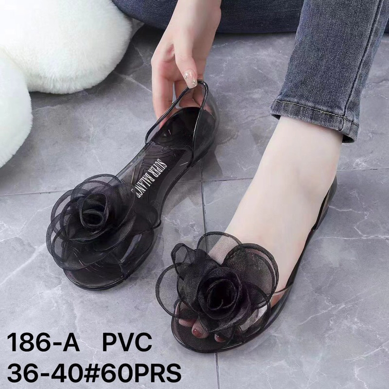 Alina 186 Flower Clear Jelly Shoes Shopee Malaysia