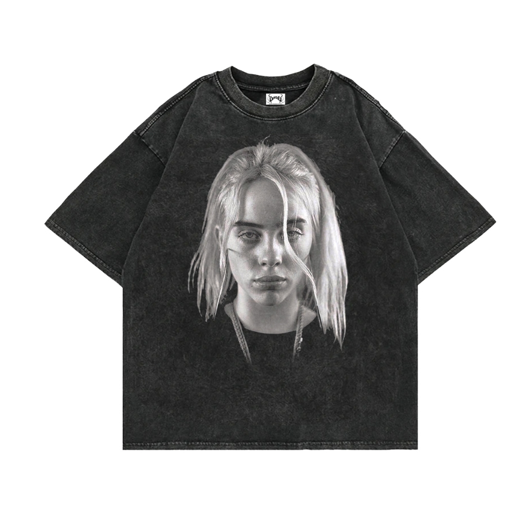 Billie eilish Gray WASHED OVERSIZE T-Shirt - SINOIG | Shopee