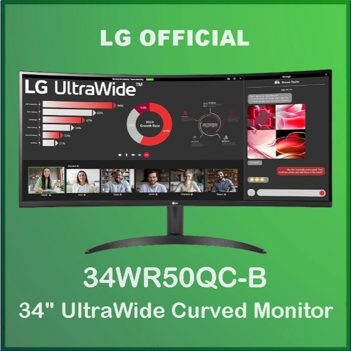 Monitor LG 34WR50QC-B 34" Curved Ultrawide QHD IPS SRGB FreeSync ...