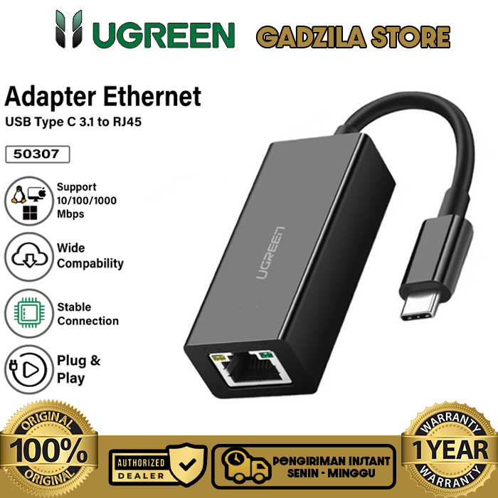 Ugreen Adapter Lan Internet Modem Gigabit USB Type C To RJ45 Fast ...