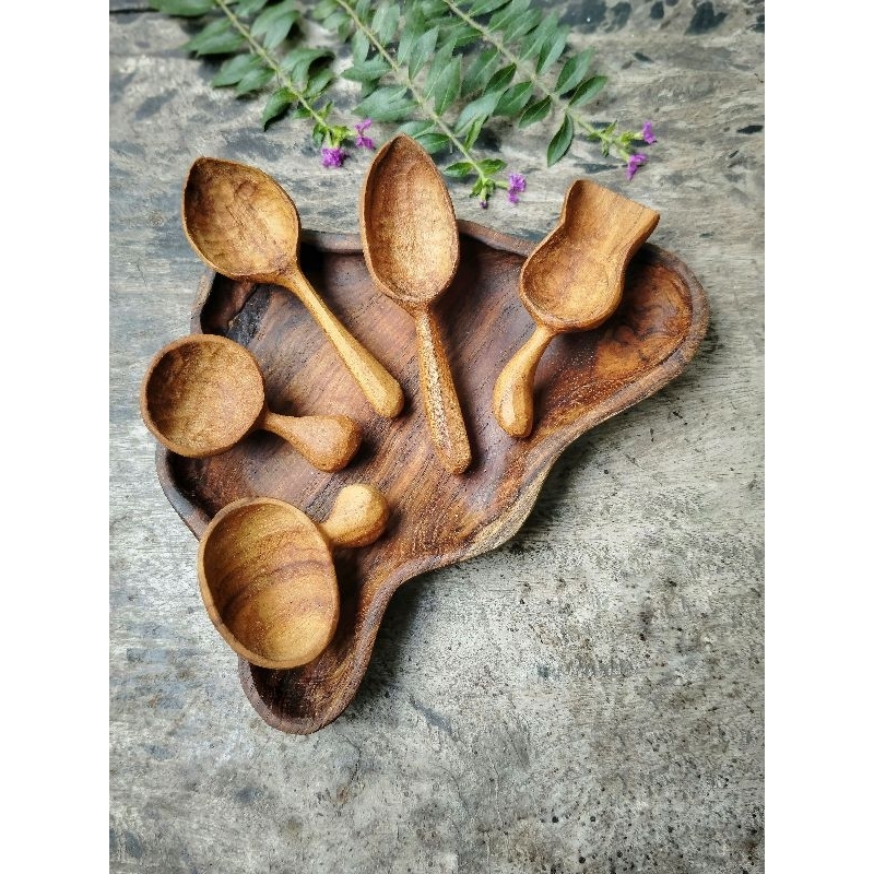 KAYU Wooden Spoon Rustic Handmade Teak Wood | Shopee Malaysia