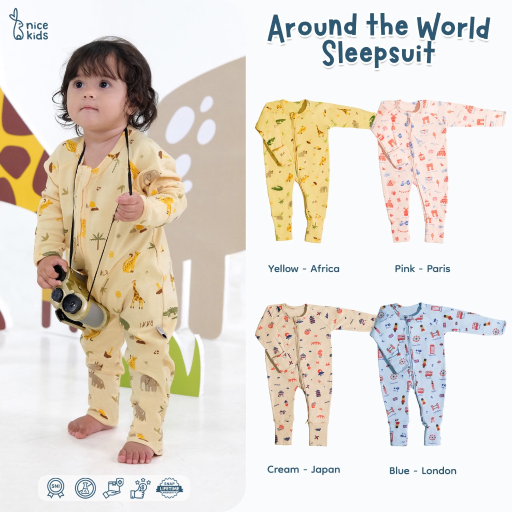 Nice Kids - Sleepsuit Around The World Jumper Baby New Born Baby Unisex ...