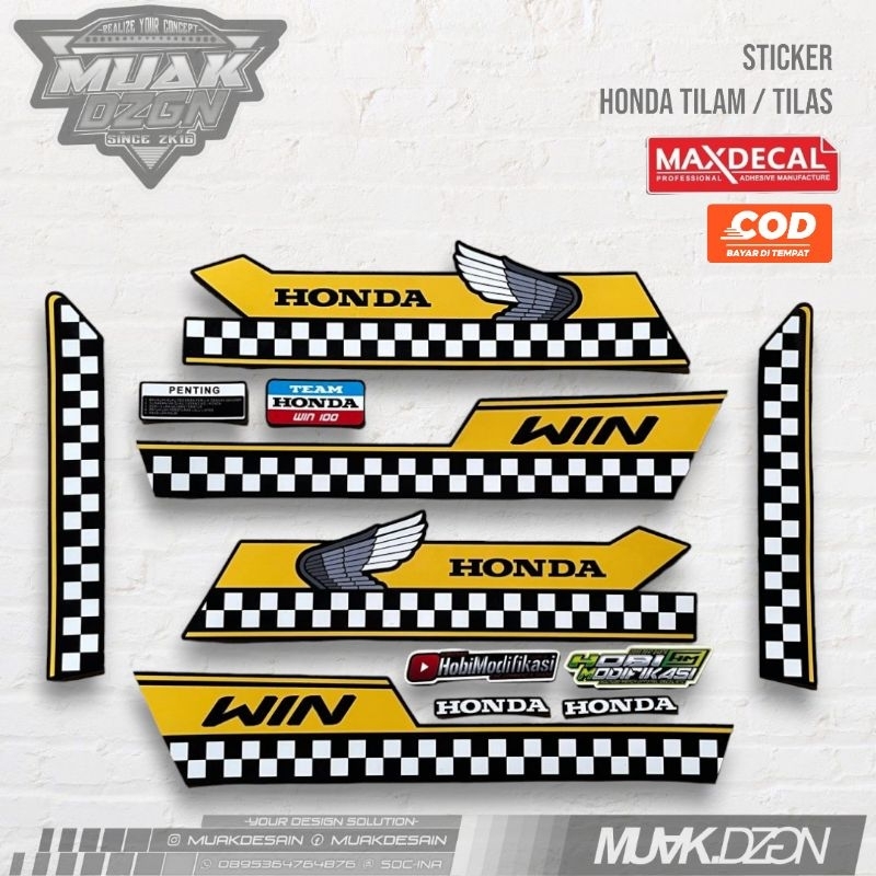 Mooneyes Theme Custom Honda Win Sticker Striping | Shopee Malaysia
