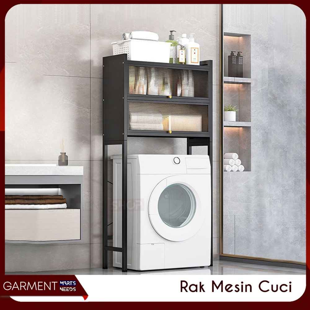 MESIN Rakactup - Washing Machine Rack With Cover Bathroom Cabinet ...