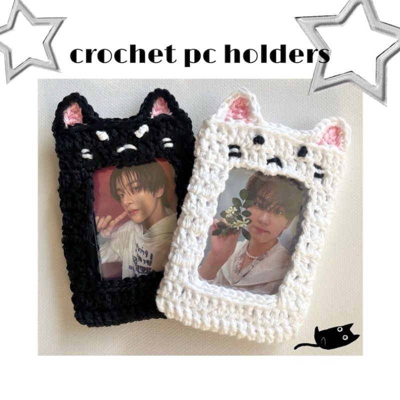GANTUNGAN Kpop PC Photocard Holder Crochet ID Card Lanyard Holder ...