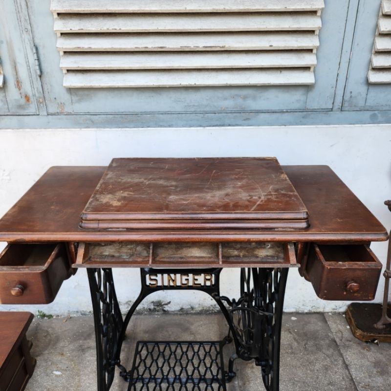 MESIN Sewing Machine Drawer Table With 2drawers Old School Shopee