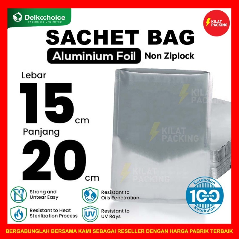 Plastic Packaging sachet full Aluminum foil premium sachet foil 15x20cm