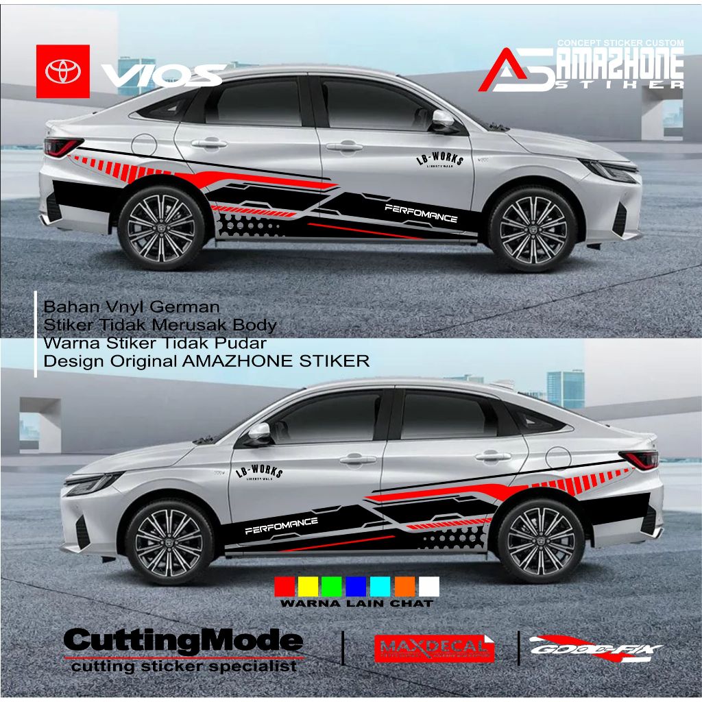 Toyota SEDAN CIVIC VIOS CAMRY COROLLA CAR STICKER SEDAN UNIVERSAL LIST ...