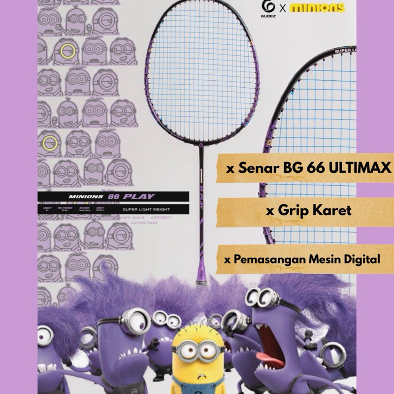 NEW! Original Glidez Minions Badminton Racket | Shopee Malaysia