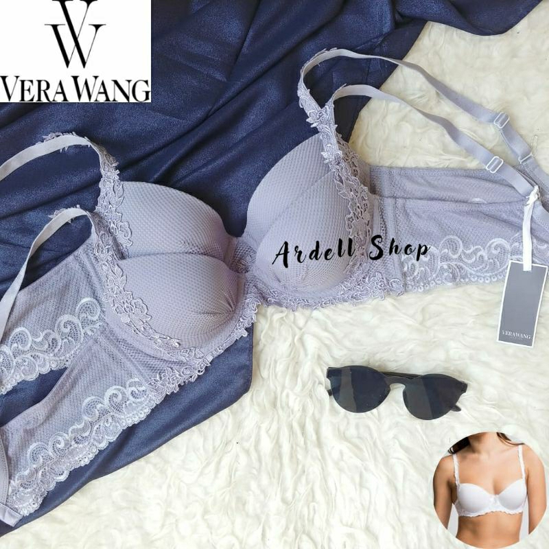 Cv VERA WANG BRA Women Plain Wire Lace Gray CUP 36B Underwear RNP