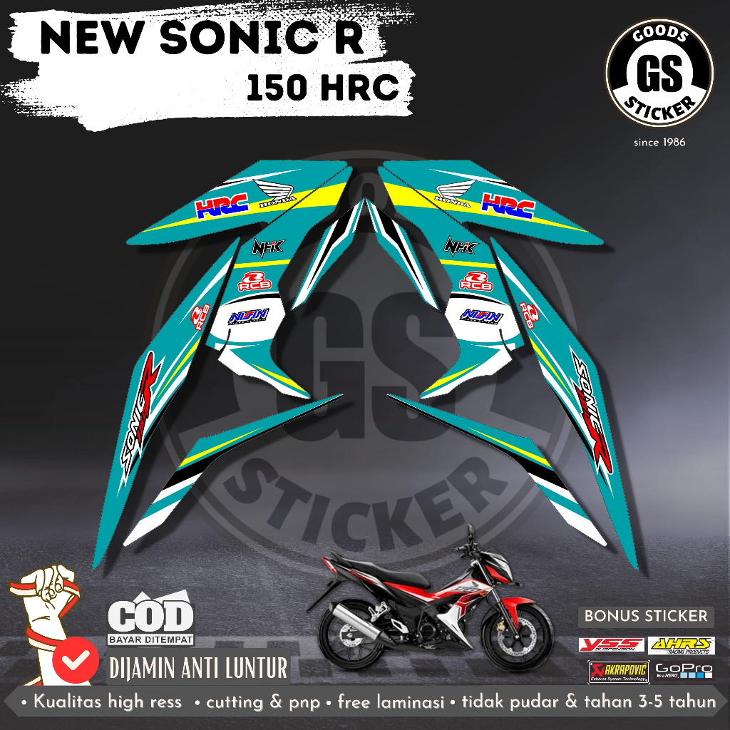 Honda SONIC 150R 150 R Striping Sticker HRC code - SONIC 150 R ...