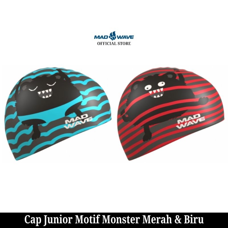 Madwave Silicone Cap Kids Swimming Cap Monster Motif | Shopee Malaysia