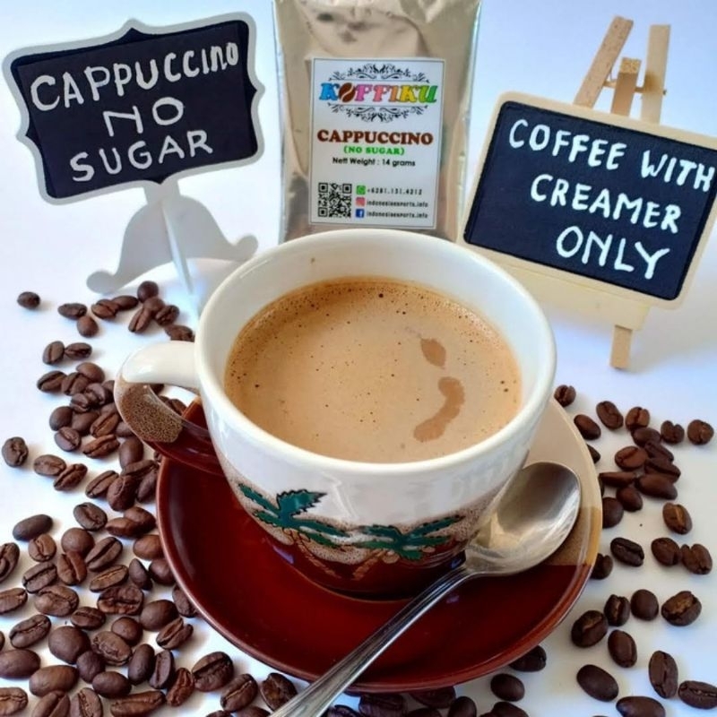 Koffiku cappuccino Instant Coffee no sugar/ plain cappuccino 14 grm